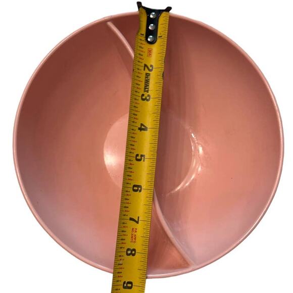 Vintage Marcrest Melmac 9” Pink MCM Divided Serving Bowl - Picture 3 of 3